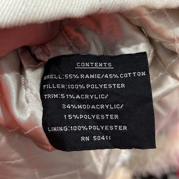 DONATELLA SPORT 80's Vintage Fur Lined Jean Jacket White-XL - Picture 5 of 6